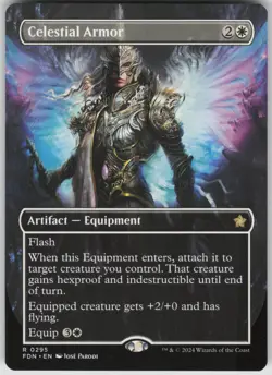 MTG Celestial Armor (Borderless) NM Foundations Magic 295 - Image 1