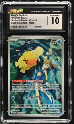 CGC 10 Misty's Psyduck 193/182 Destined Rivals Illustration Rare Pokemon Card - Image 1