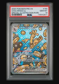 2025 POKEMON PRE EN-PRISMATIC EVOLUTIONS GHOLDENGO #164/131 EX PSA 10 - Image 1