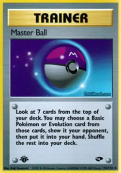 Lightly Played Master Ball - 116/132 - Uncommon - 1st Edition Pokemon Gym Challe - Image 1