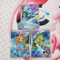 Piplup 042 + Chimchar 041 + Turtwig 040 - First Partner Pokemon Cards - #L336 - Image 1