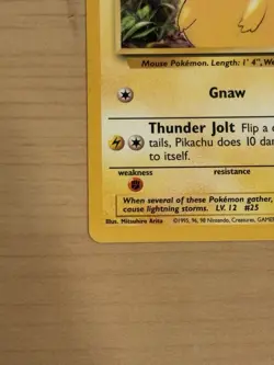 Pokemon TCG Pikachu Base Set Yellow Cheeks 58/102 Rare NM Mint Vintage - Image 2