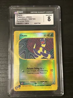 Ekans 108/165 Reverse Holo Pokemon Expedition 2002 Wotc Vintage CGC 8 Nm/mint - Image 1