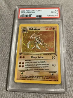 *Must See! Holo First Edition Kabutops 9/62 Pokemon Card PSA Graded 6 - Image 1