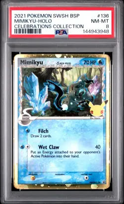 Mimikyu Holo 136 Celebrations Collection Pokemon PSA 8 *948 - Image 1