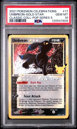 Umbreon-gold Star 17 Celebrations Classic Collection Pokemon PSA 10 *809 - Image 1