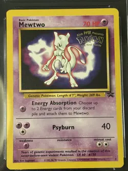 Mewtwo #3 Black Star Promo 1999 Kids WB First Movie Stamp Pokemon Cgc 8.5 Nm/mt+ - Image 2