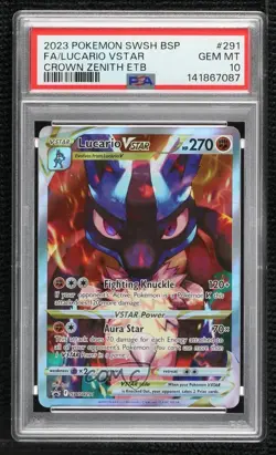 Lucario VSTAR Pokemon Sword & Shield Black Star Promo PSA 10 GEM MT - Image 1
