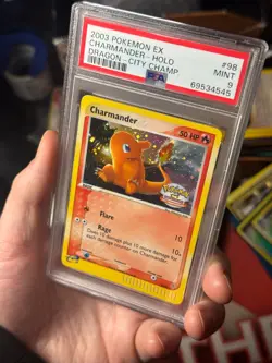 CHARMANDER 98/97 EX Dragon PSA 9 MINT City Championships Promo SWIRL Pokemon TCG - Image 3