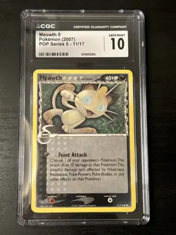 Meowth Delta Species - Normal 011/017 Pokemon POP Series 5 Cgc 10 Gem Mint - Image 1