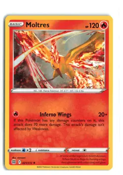 MOLTRES 021/172 BRILLANT STARS HOLO RARE POKEMON TCG NM - Image 1