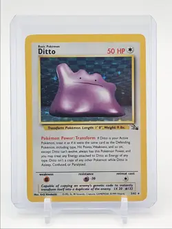 DITTO 1999 POKEMON BASE SET FOSSIL HOLO RARE C 3/62 Q1048 - Image 1
