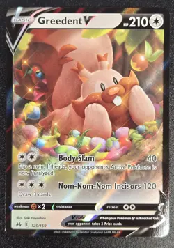 Greedent V 120/159 Crown Zenith Holo NM Pokemon TCG - Image 1