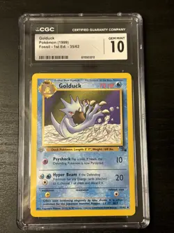 1999 POKEMON FOSSIL 1ST EDITION #35 GOLDUCK CGC 10 GEM Mint - Image 1