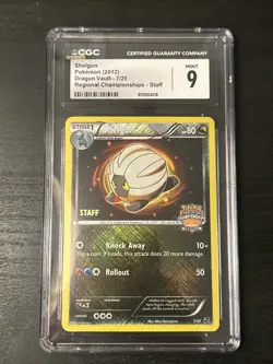 Shelgon 7/20, STAFF Promo Pokemon League Regional Championships Rev Holo Cgc 9 - Image 1
