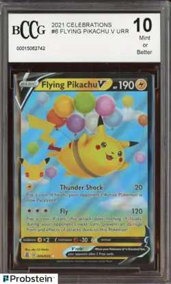 2021 Pokemon Celebrations #6 Flying Pikachu V Ultra Rare BCCG 10 - Image 1