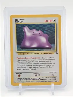 DITTO 1999 POKEMON BASE SET FOSSIL HOLO RARE B 3/62 Q1048 - Image 1