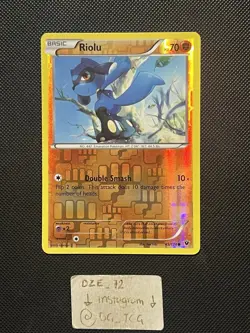 Pokemon XY Fates Collide - Riolu - 45/124 - Reverse Holo Common - NM - Image 1