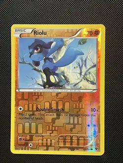 Pokemon XY Fates Collide - Riolu - 45/124 - Reverse Holo Common - NM - Image 2