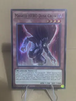 Yu-Gi-Oh Masked Hero Dusk Crow MZMU-EN014 Super Rare 1st Edition NM - Image 1