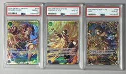 One Piece Sequential PSA 10 Luffy Ace Sabo OP13-118 119 120 SEC English - Image 1