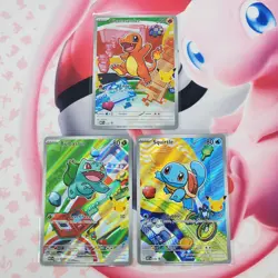 Charmander 038 + Squirtle 039 + Bulbasaur 037 - First Partner Pokemon Cards L337 - Image 1