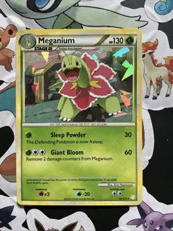 Meganium 26/123 LP Shatter Holo Rare Vintage HGSS Pokemon Card - Image 1