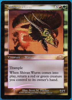 Shivan Wurm FOIL Planeshift PLD Red Green Rare MAGIC CARD (ID# 501269) ABUGames - Image 1