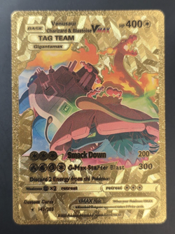 Pokemon Venusaur Charizard Blastoise VMAX Tag Team Gold Foil Fan Art Card TCG - Image 1