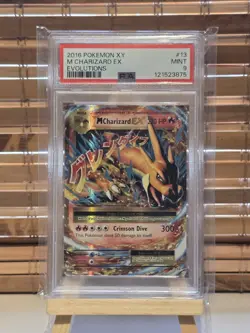 Pokemon TCG Mega Charizard EX 13/108 Evolutions Card PSA 9 - Image 1
