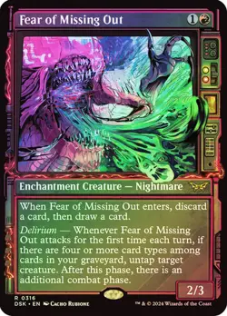 MTG FEAR OF MISSING OUT SHOWCASE FOIL Duskmourn: House of Horror NM Near Mint - Image 1