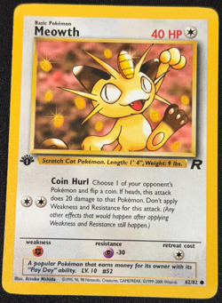 Meowth 62/82 - First Edition - Team Rocket - NM - Pokemon TCG - 1999 [TL-081] - Image 1