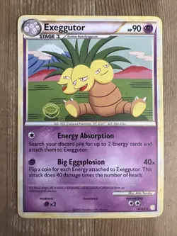 Pokemon TCG Exeggutor Heartgold Soulsilver 18/123 Regular Rare NM - Image 1