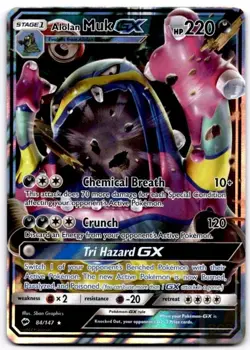 Alolan Muk GX 84/147 Holo GX Rare Burning Shadows Pokemon Holo Near Mint - Image 1