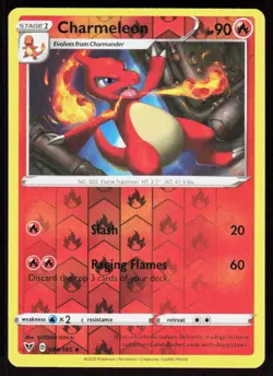 Charmeleon 024/185 Uncommon Vivid Voltage Pokemon Reverse Holo Near Mint - Image 1