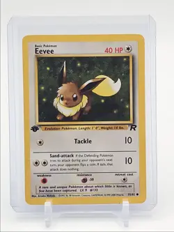 EEVEE 2000 POKEMON BASE SET TEAM ROCKET 1ST EDITION COMMON 55/82 Q1048 - Image 1