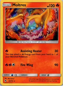 Pokemon TCG Moltres 38/214 Lost Thunder Cracked Ice Holo NM - Image 1