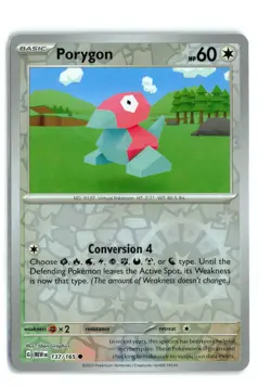 Porygon 137/165 151 Reverse Holo Pokemon TCG NM-LP - Image 1