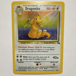 Pokemon TCG Dragonite 4/62 Fossil Holo Rare Unlimited Stage 2 100 HP - Image 1