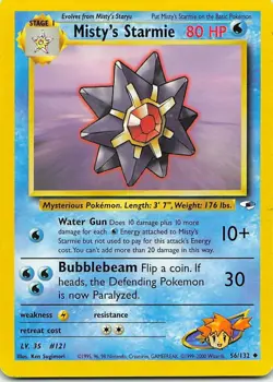 Misty's Starmie 56/132 Gym Heroes Uncommon LP Pokemon TCG - Image 1