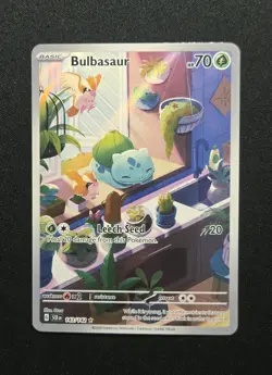 Bulbasaur 143/142 Illustration Rare Full Art Holo SV07: Stellar Crown Pokemon NM - Image 1