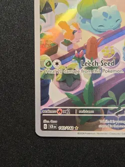 Bulbasaur 143/142 Illustration Rare Full Art Holo SV07: Stellar Crown Pokemon NM - Image 5
