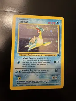 Pokemon TCG Lapras 10/62 Fossil Holo Rare Basic 80 HP Unlimited Wotc 1999 - Image 2