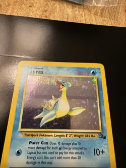 Pokemon TCG Lapras 10/62 Fossil Holo Rare Basic 80 HP Unlimited Wotc 1999 - Image 3