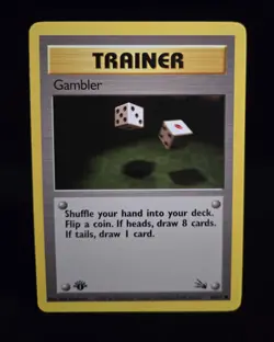 Pokemon TCG - GAMBLER - 1ST EDITION - 60/62 - FOSSIL (1999) - WOTC - LP/NM - Image 1