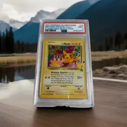 2021 Pokemon Celebrations Birthday Pikachu #24 Black Star Promo Graded PSA 9 - Image 1