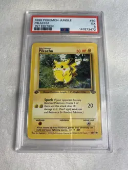 1999 Pokemon TCG: Jungle 1st Edition Pikachu #60/64 Graded PSA 5 Ex New Slab - Image 2