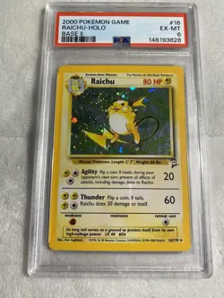 1999 Pokemon TCG Base Set II Raichu Holo 14/102 Graded PSA 6 EX-MT New Slab - Image 2