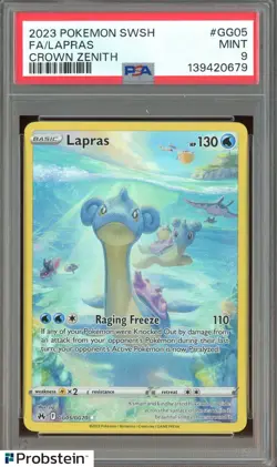 2023 Pokemon SWSH Crown Zenith #GG05 FA Lapras PSA 9 MINT - Image 1
