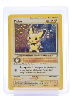 PICHU 2000 POKEMON NEO GENESIS HOLO RARE 12/111 Q1048 - Image 1